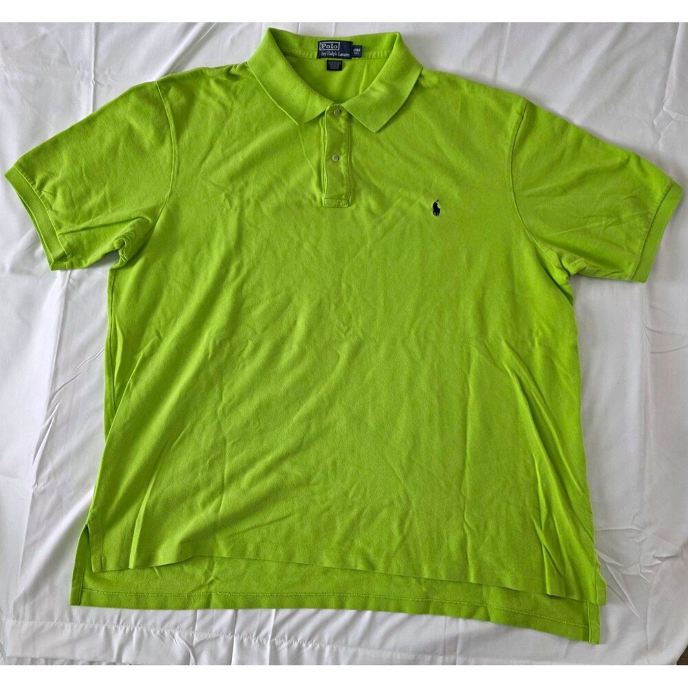 Polo Ralph Lauren Green 3XLT Big & Tall Cotton Knit Polo Embroidered Logo Polo